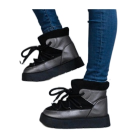 Crne čizme za snijeg s platformom izolirane krznom Sapphi - Solea crna