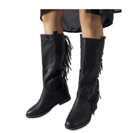 Crne Giorgia - Solea prekrivene čizme na klin crna