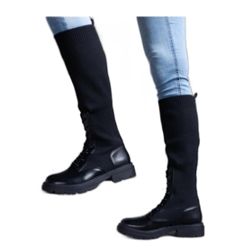 Crne čizme natikače s gornjim dijelom od elastičnog materijala Luana - Solea crno