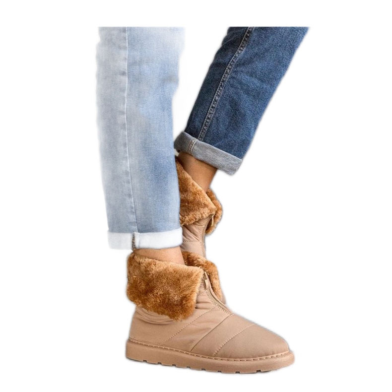 Bež izolirane čizme za snijeg s ovratnikom Edidda - Solea