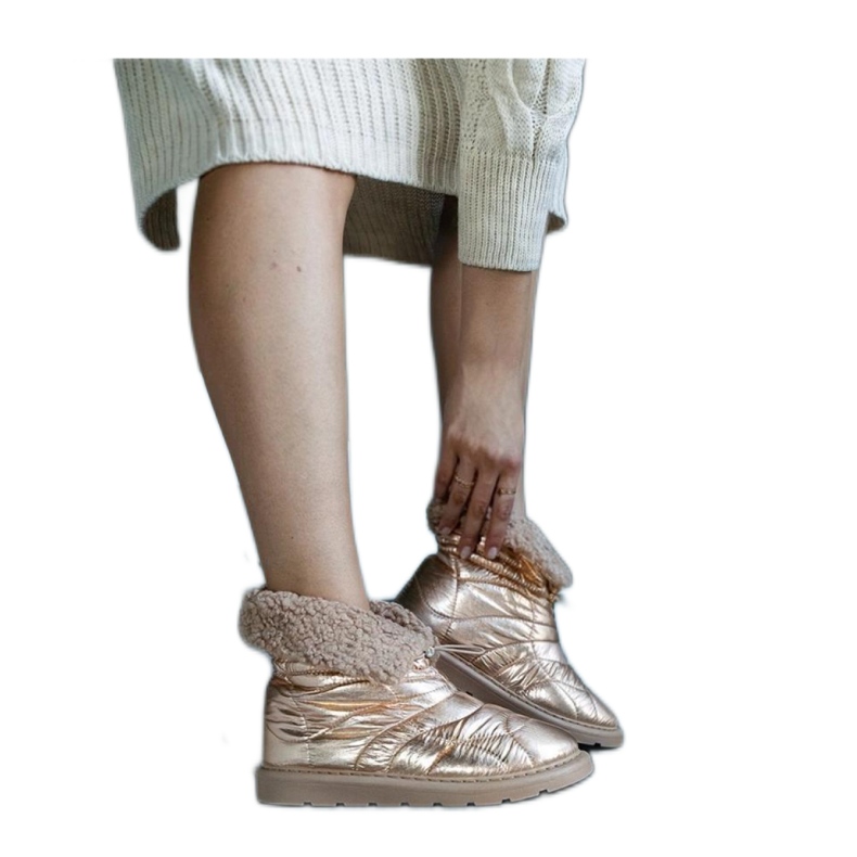 Zlatne čizme za snijeg s manžetom Caellita - Solea