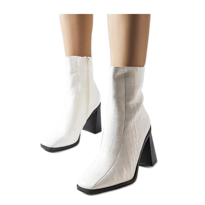 Bijele gležnjače s imitacijom krokodilske kože Belluci - Solea bijela