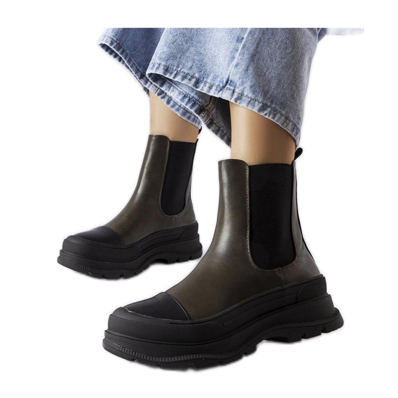 Zelene čizme s platformom Bellucci - Solea zelena