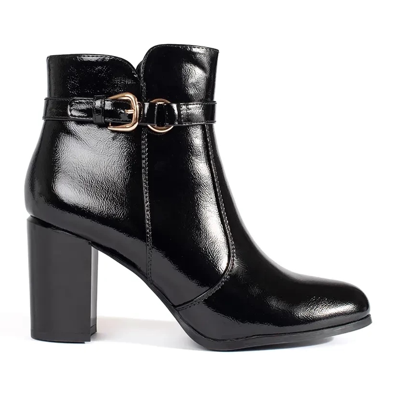 Sergio Leone Crne lakirane gležnjače s visokom petom od Sergia Leonea crno