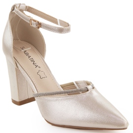 Sabatina Ženske sandale na špic sa zlatnim cirkonima