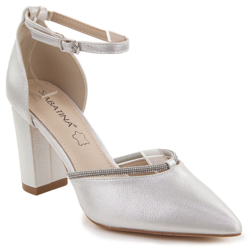Sabatina Ženske sandale na špic sa srebrnim cirkonima srebro
