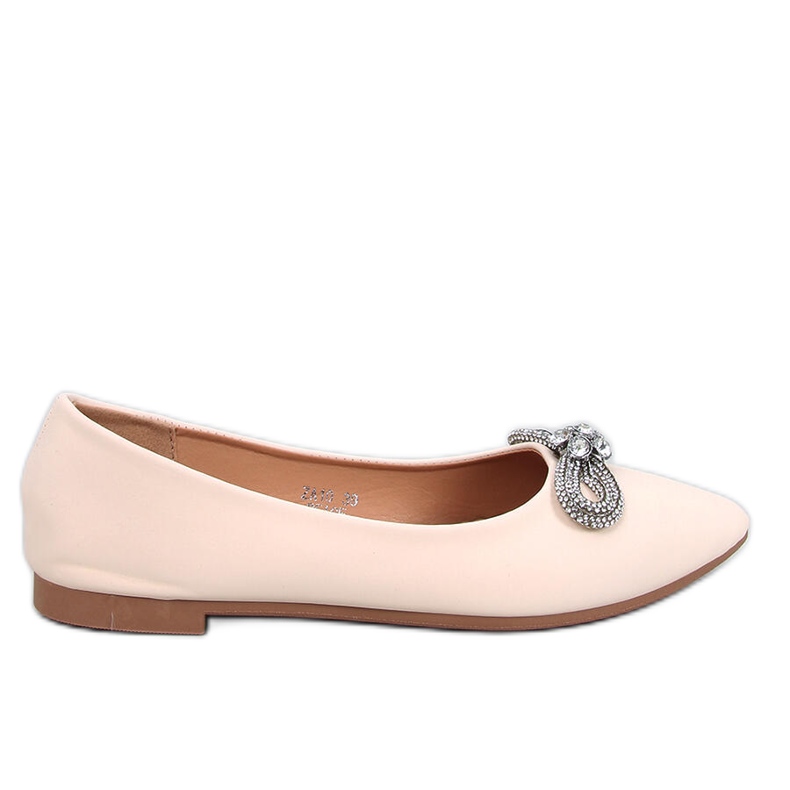 Seastar Bež balerinke s kubnim cirkonima