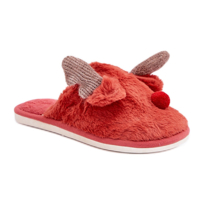 Ženske papuče s motivom koraljnog sobova crvena