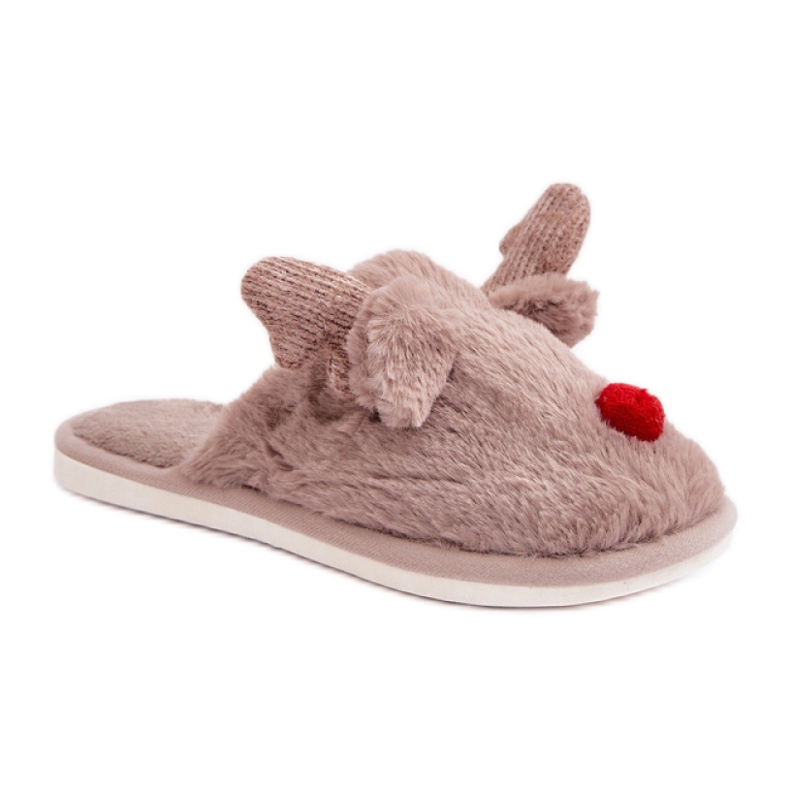 Ženske papuče s motivom sobova bež