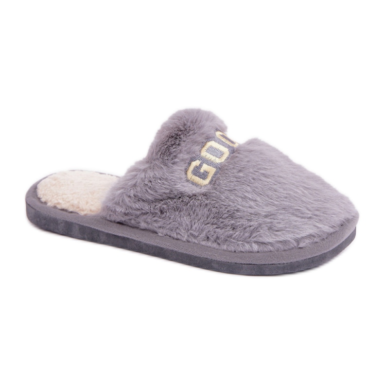 Ženske papuče od mekanog krzna siva