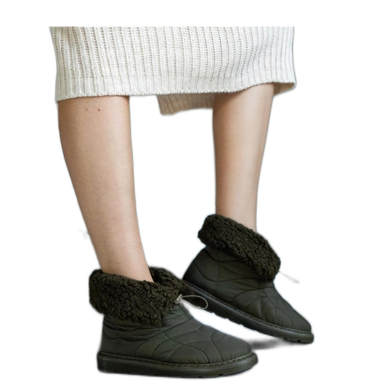 Zelene izolirane čizme za snijeg s manžetom Caellita - Solea zelena