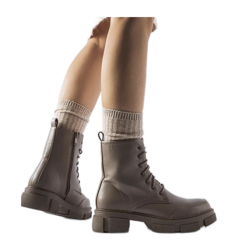 Radničke čizme sive i smeđe izolirane Cunningham - Solea smeđa