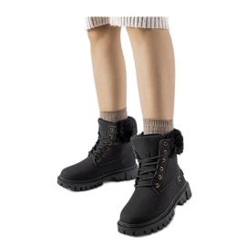 Crne čizme s ukrasnim krznom crna