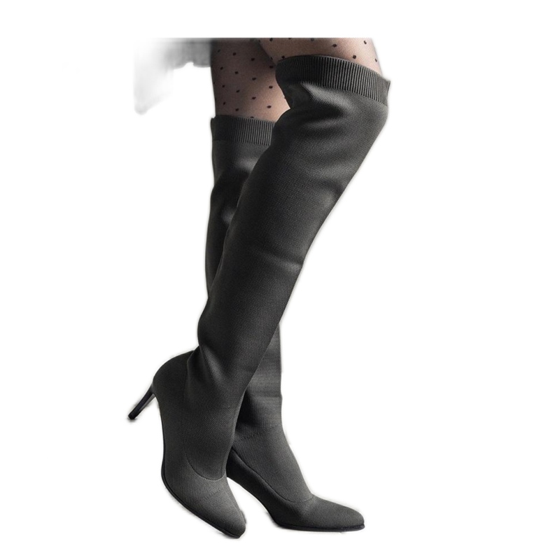 Zelene natikače s visokom petom i elastičnim gornjištem zelena