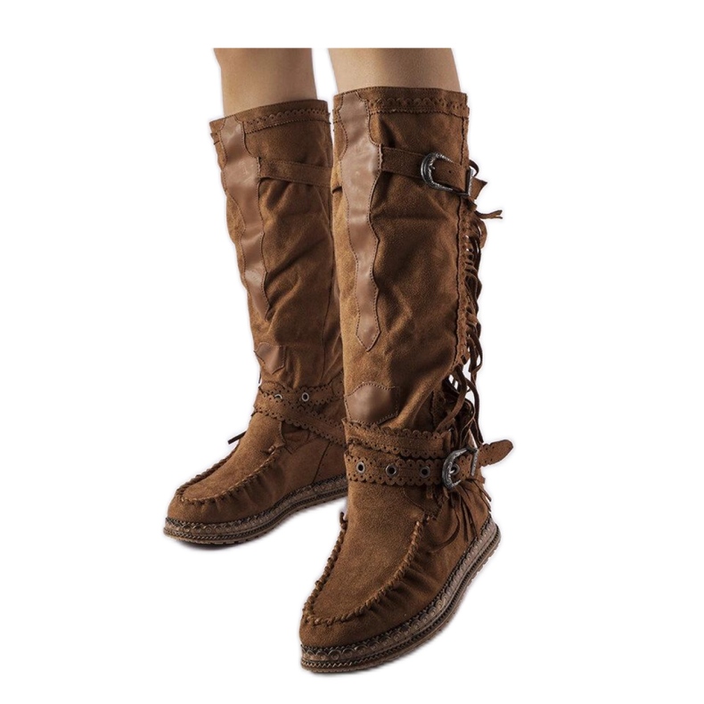 Smeđe čizme s unutarnjom klinom smeđa