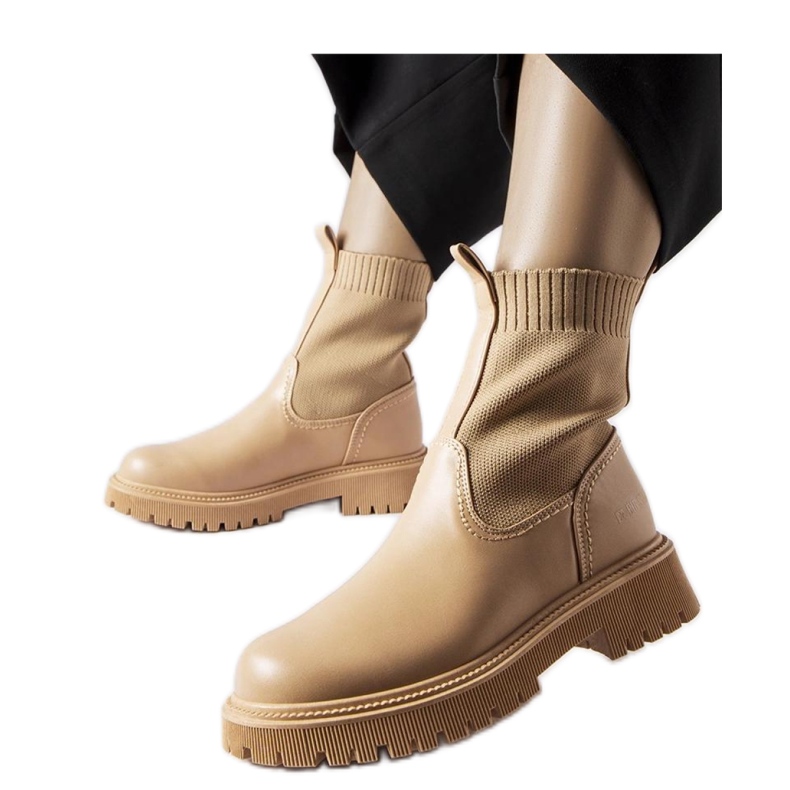 Bež čizme od eko brušene kože Big Star