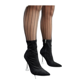 Crne gležnjače s ukrasnom petom crna