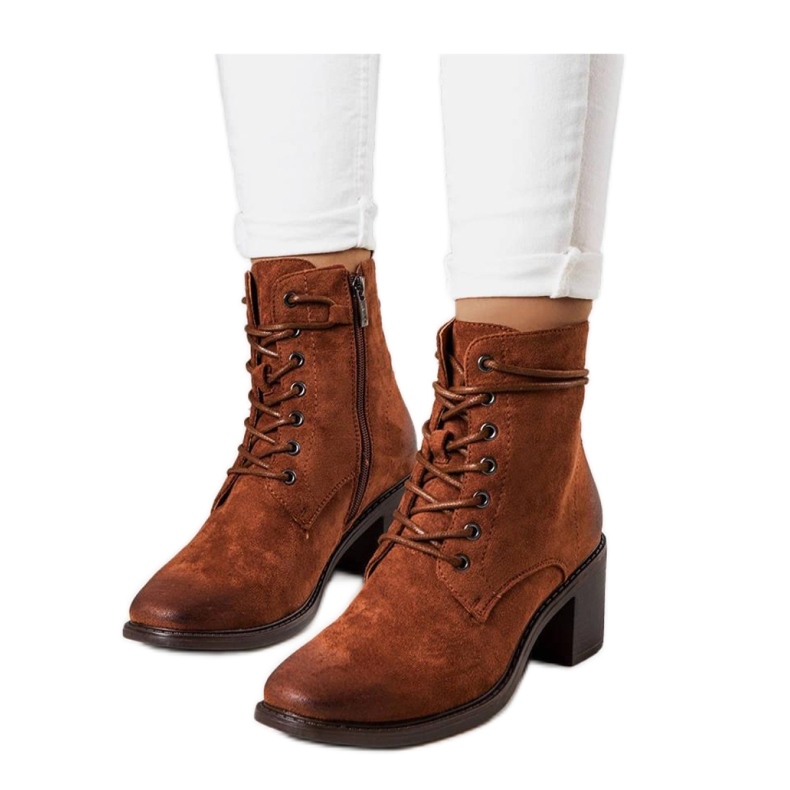 Smeđe gležnjače na vezanje smeđa