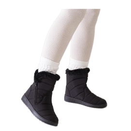 Crne čizme za snijeg ukrašene krznom crna