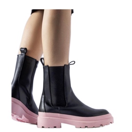 Crne čizme s ružičastim potplatom crna