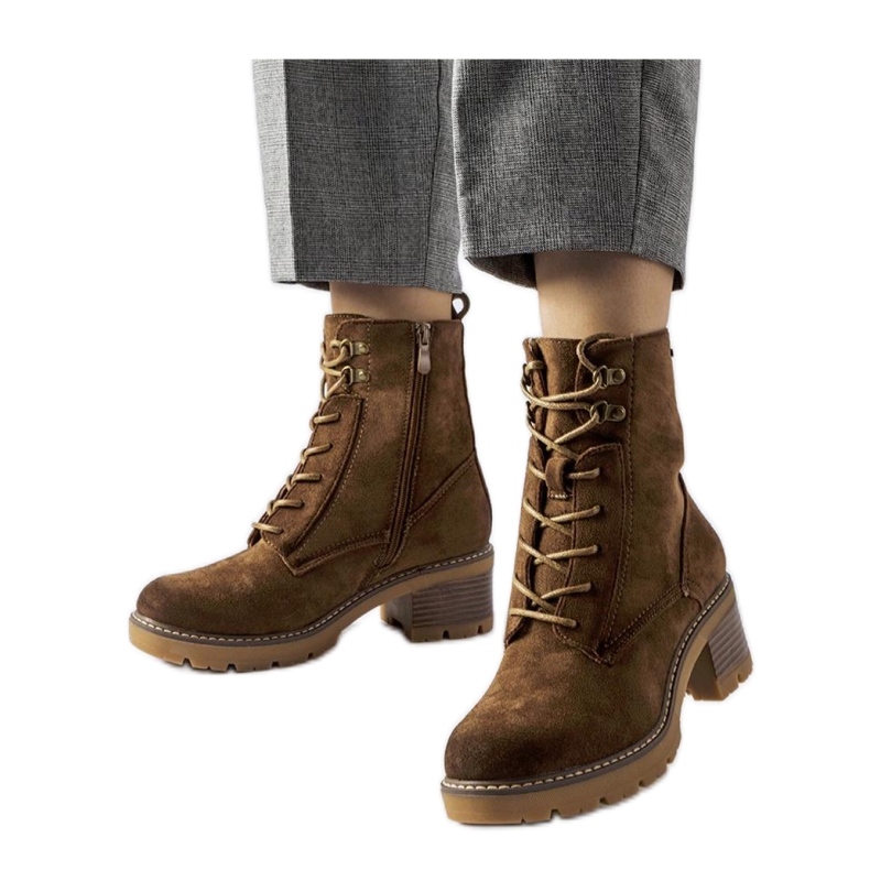 Smeđe gležnjače na vezanje smeđa