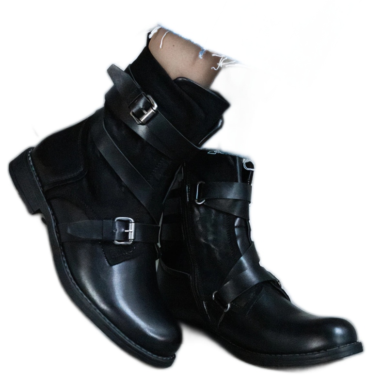 Crne izolirane ravne čizme crno