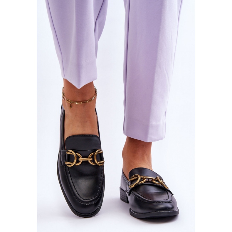 Mokasine s ukrasom 2623-1 crne crno