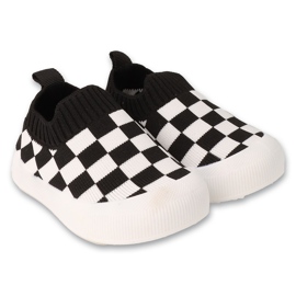 Befado crne dječje cipele s bijelim kariranim uzorkom 002P060 crna