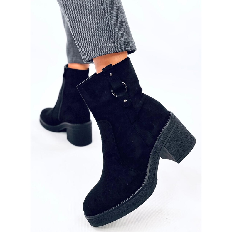 Crne čizme na široku petu crno