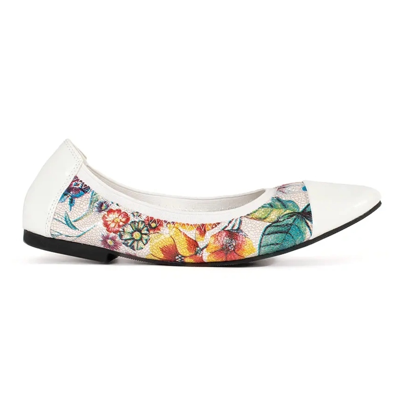 Goodin Cvjetne balerinke s lakiranim bijelim vrhom bijela