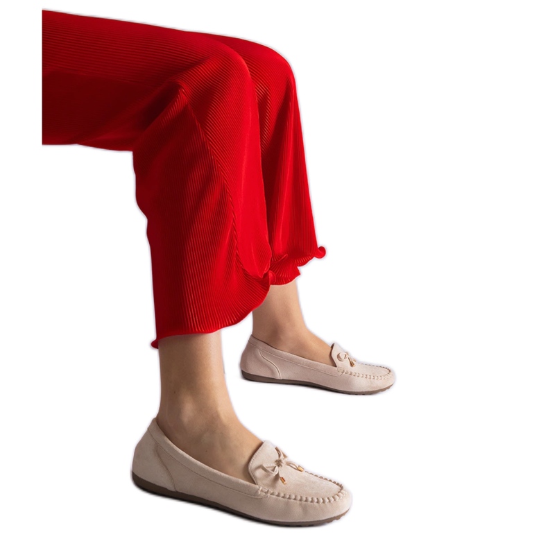 Bež mokasine s mašnom