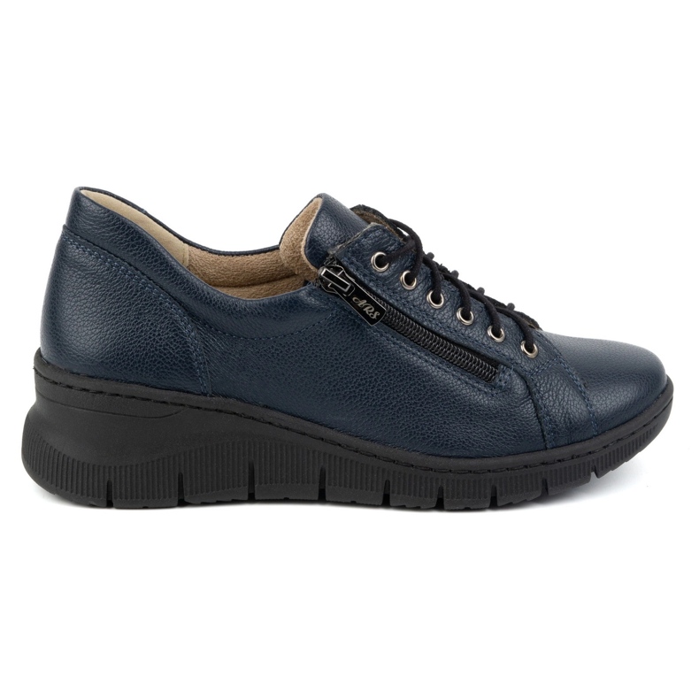 Olivier Ženske kožne cipele s debelim potplatom 1236 Navy/navy blue plava