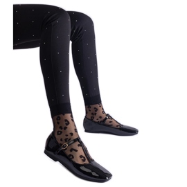 Crne lakirane balerinke s remenom crna