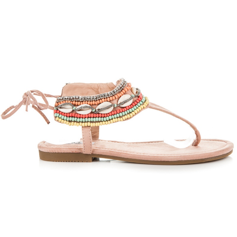 Vices Vezane etno sandale ružičasta
