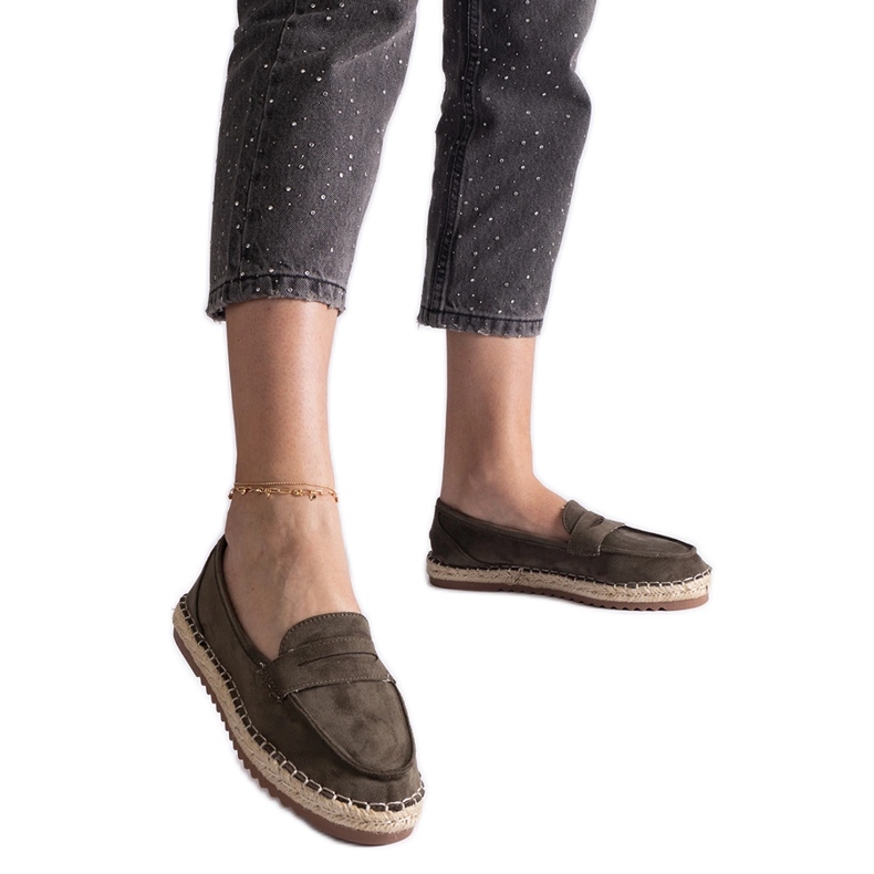 Zeleni klizni espadrilles na platformi zelena