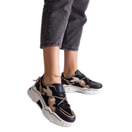 Crne tenisice ukrašene cirkon špagom crna