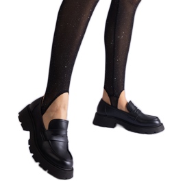 Crne ženske mokasine od eko kože crna