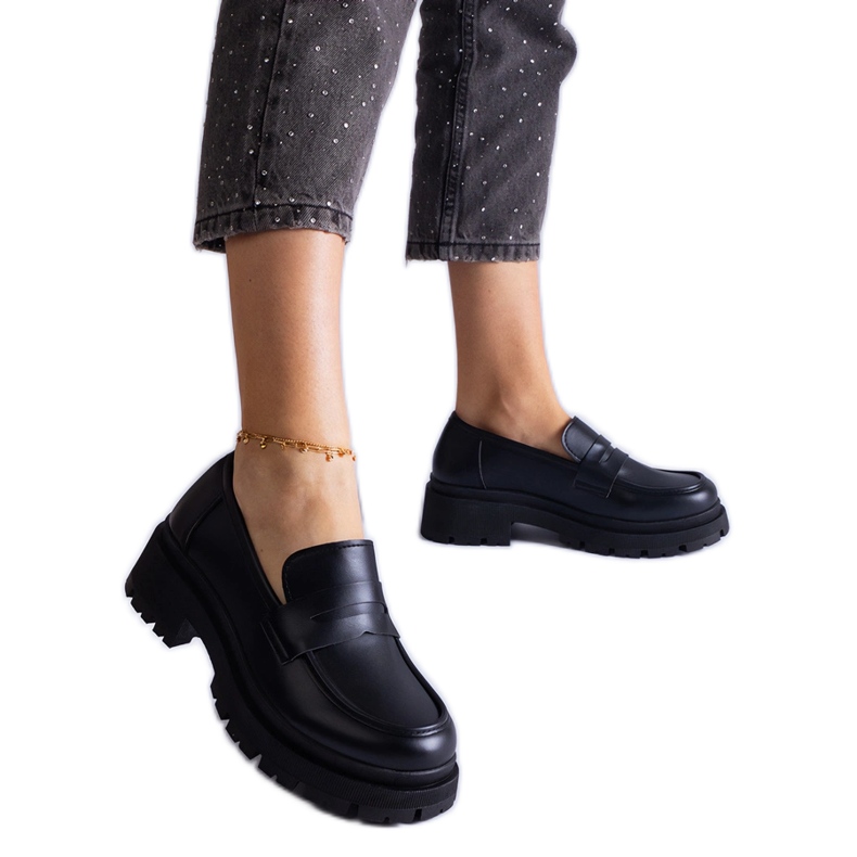 Crne mokasine od eko kože crno