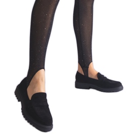 Crne ažur loaferice od eko antilop kože crna