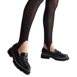 Crne natikače s eko kožom s ukrasom crna