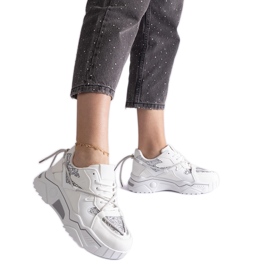 Bijele ženske tenisice sa šljokicama bijela