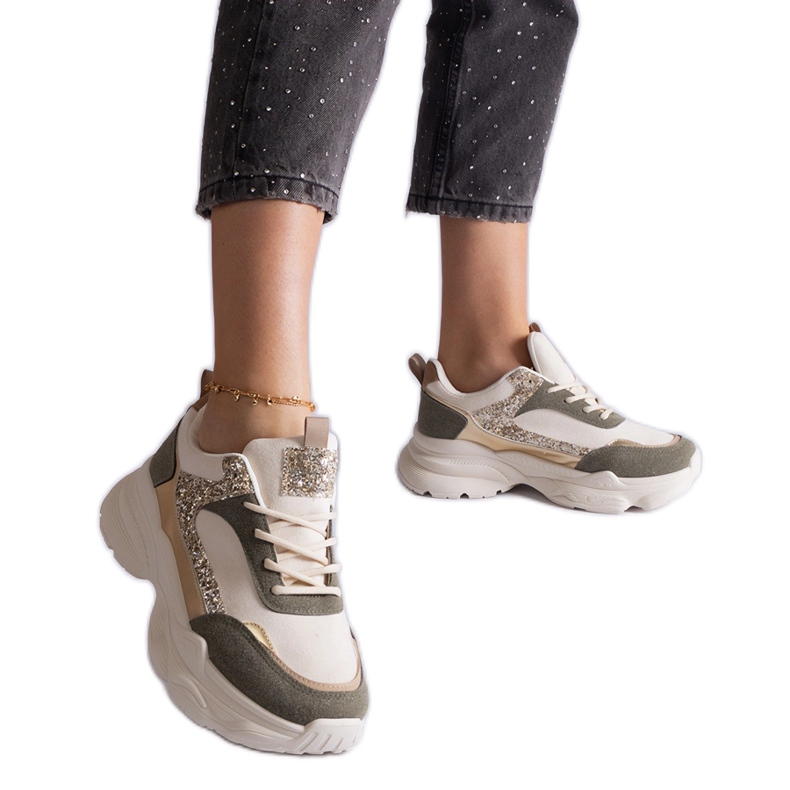 Zelene tenisice sa svjetlucavim umetcima zelena