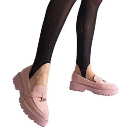 Roze mokasine od eko kože ružičasta