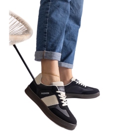 Crne platform tenisice s šavovima crna