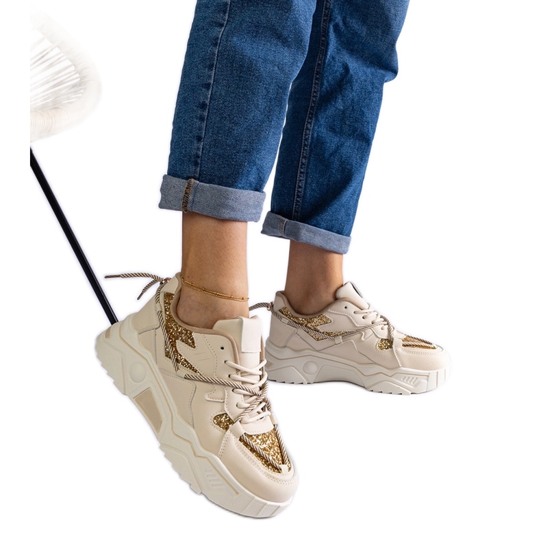 Bež ženske tenisice sa šljokicama