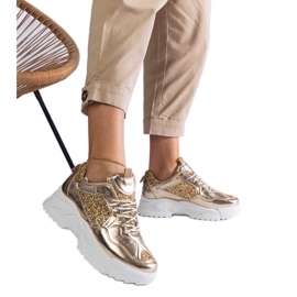 Zlatne ženske tenisice sa svjetlucavim umetcima zlatni