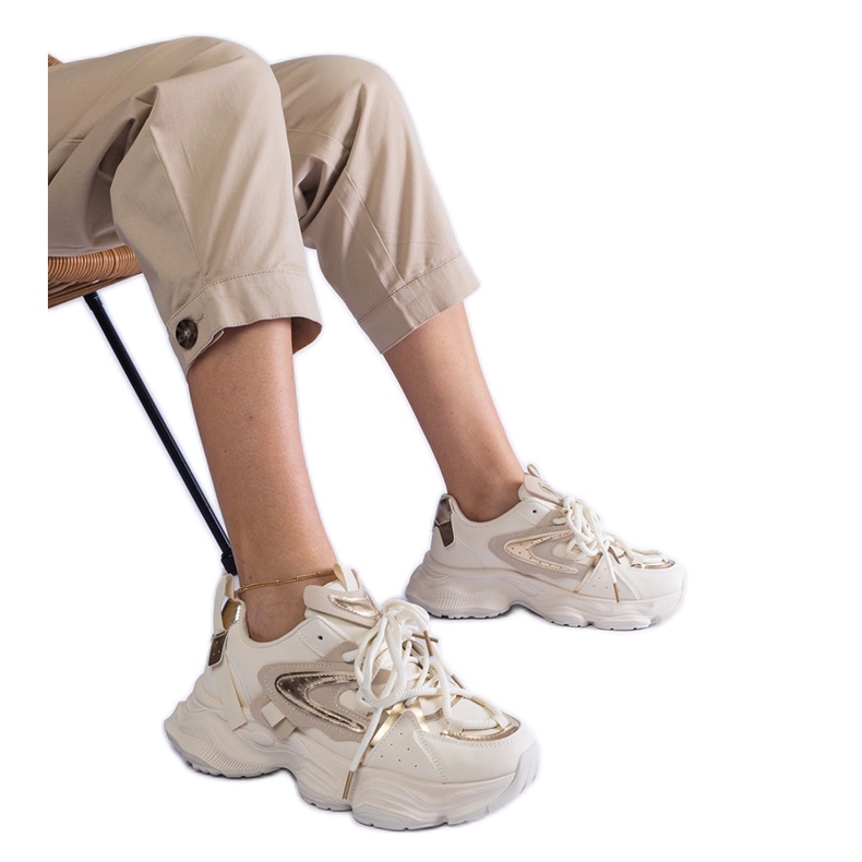 Bež ženske sportske tenisice na ogromnom potplatu