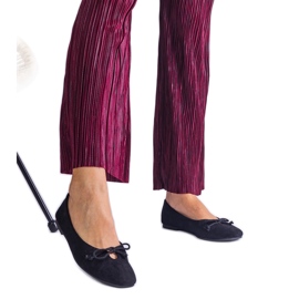 Crne balerine s ukrasnim lukom crna