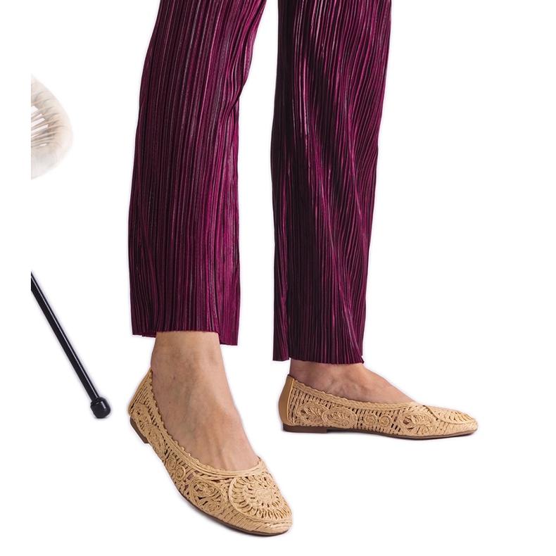 Bež pletenice balerine