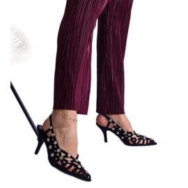 Crne sandale pletene kamenjem crna